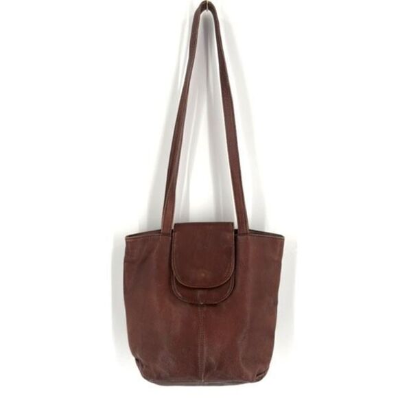 Vintage Hobo International Leather Purse Bucket crossbody Bag Brown Size Small - Picture 1 of 12